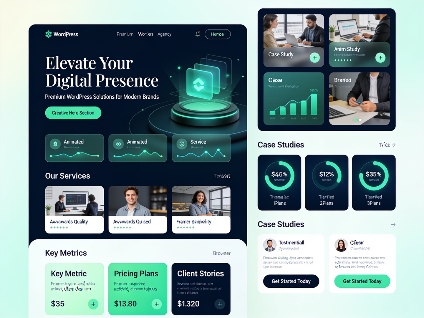 WordPress agency website we built — 'Elevate Your Digital Presence'