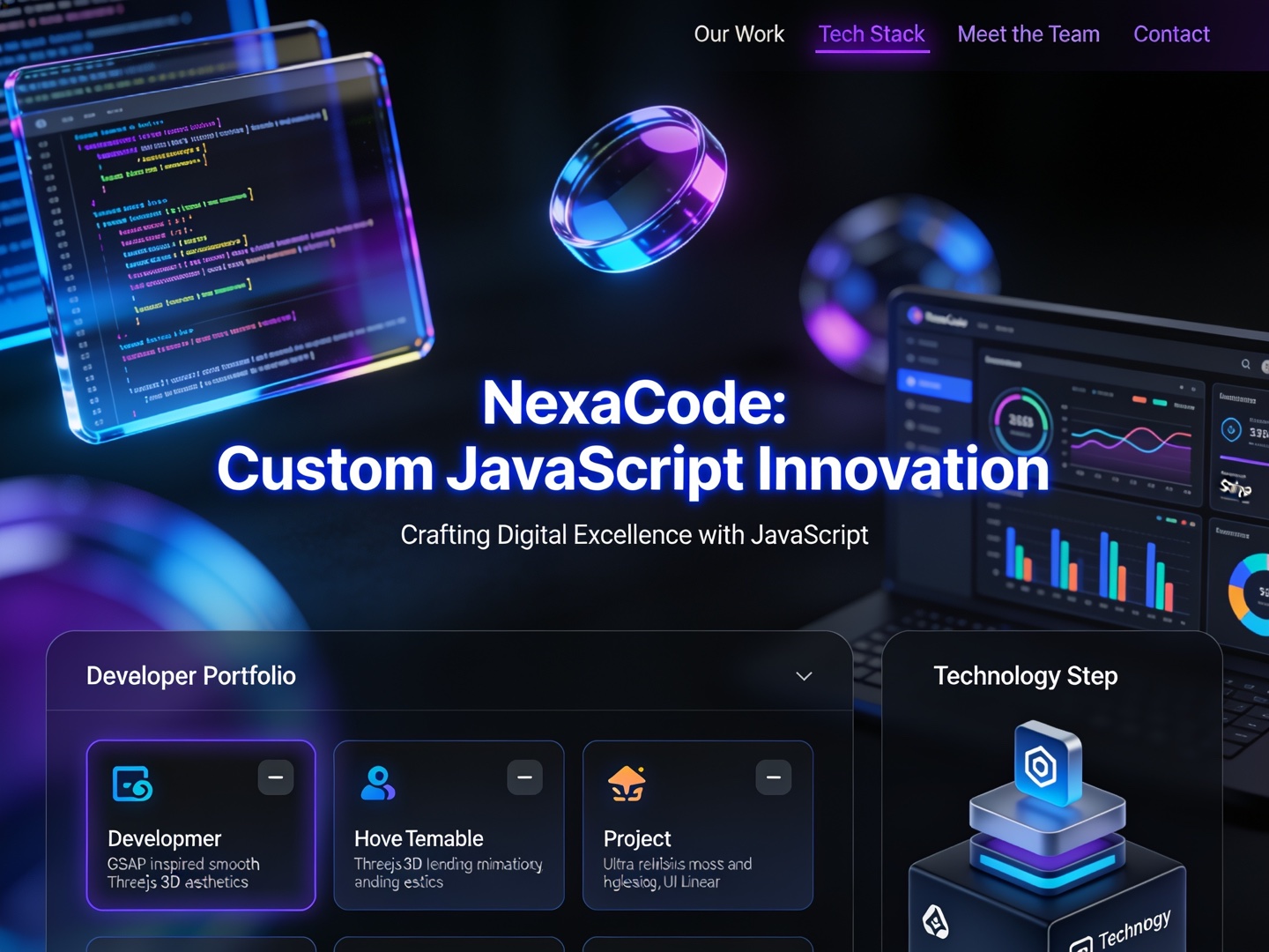 Custom JavaScript portfolio site we built — NexaCode
