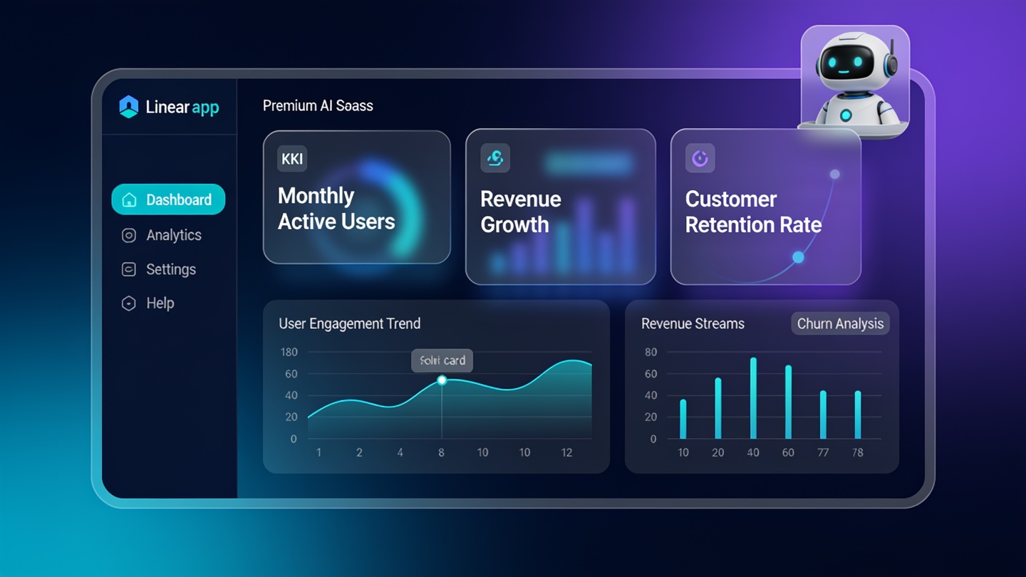 Custom JS AI SaaS analytics dashboard we built