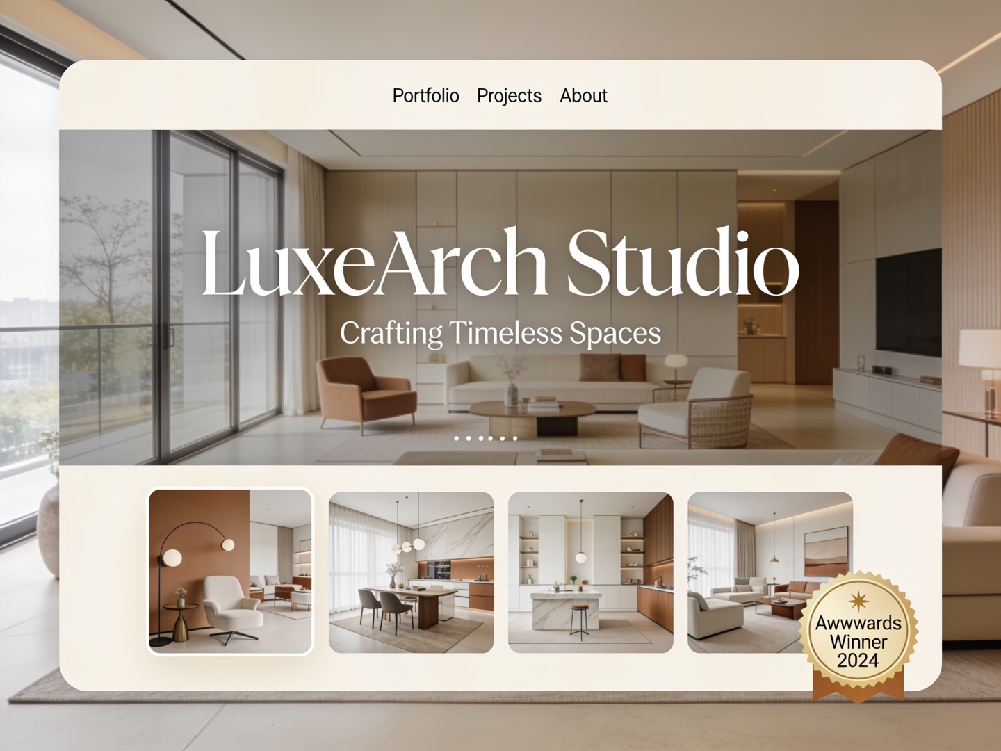 Architecture studio portfolio website we built — LuxeArch Studio